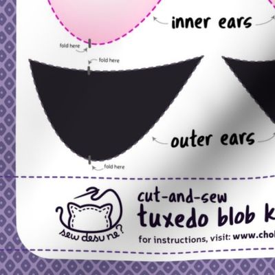 Cut & Sew Black Blob Kitty Plush