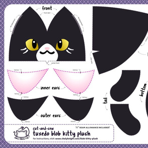Cut & Sew Black Blob Kitty Plush