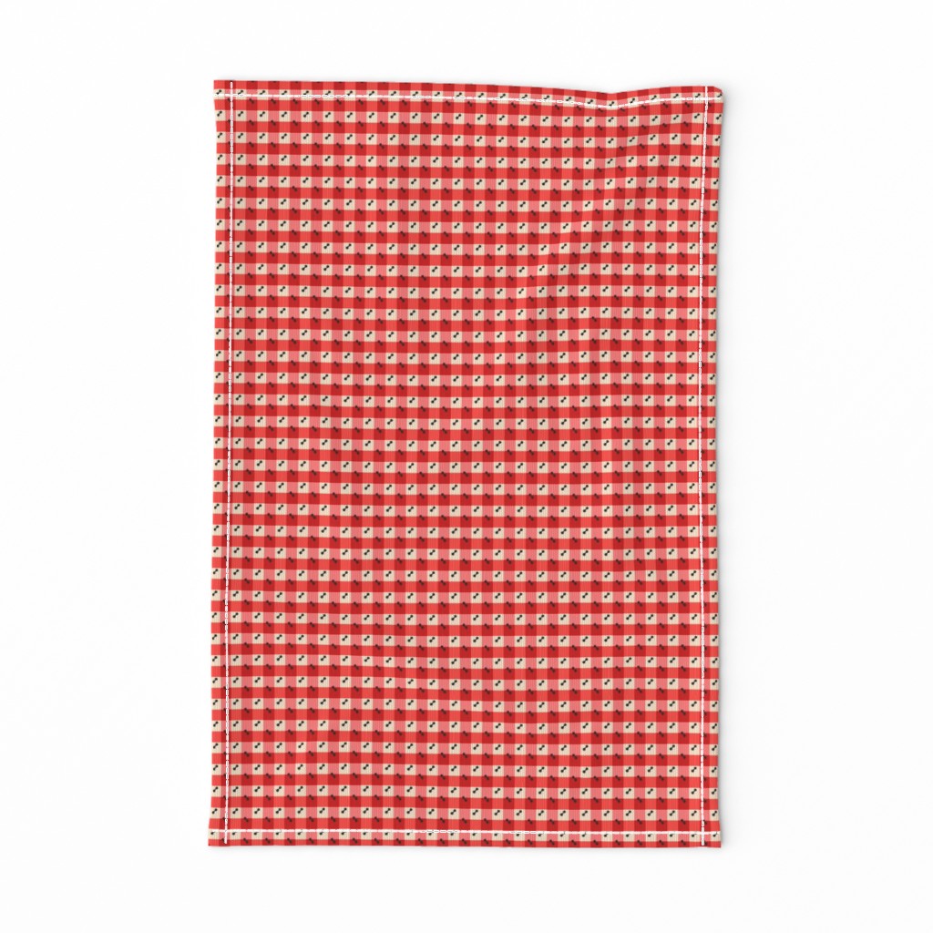 Fruit & Ants Picnic Dance - red gingham w/ ants