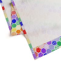 Rainbow Diagonal Hexagon Modern Cheater Quilt