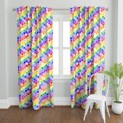 Rainbow Diagonal Hexagon Modern Cheater Quilt