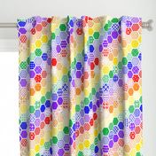 Rainbow Diagonal Hexagon Modern Cheater Quilt