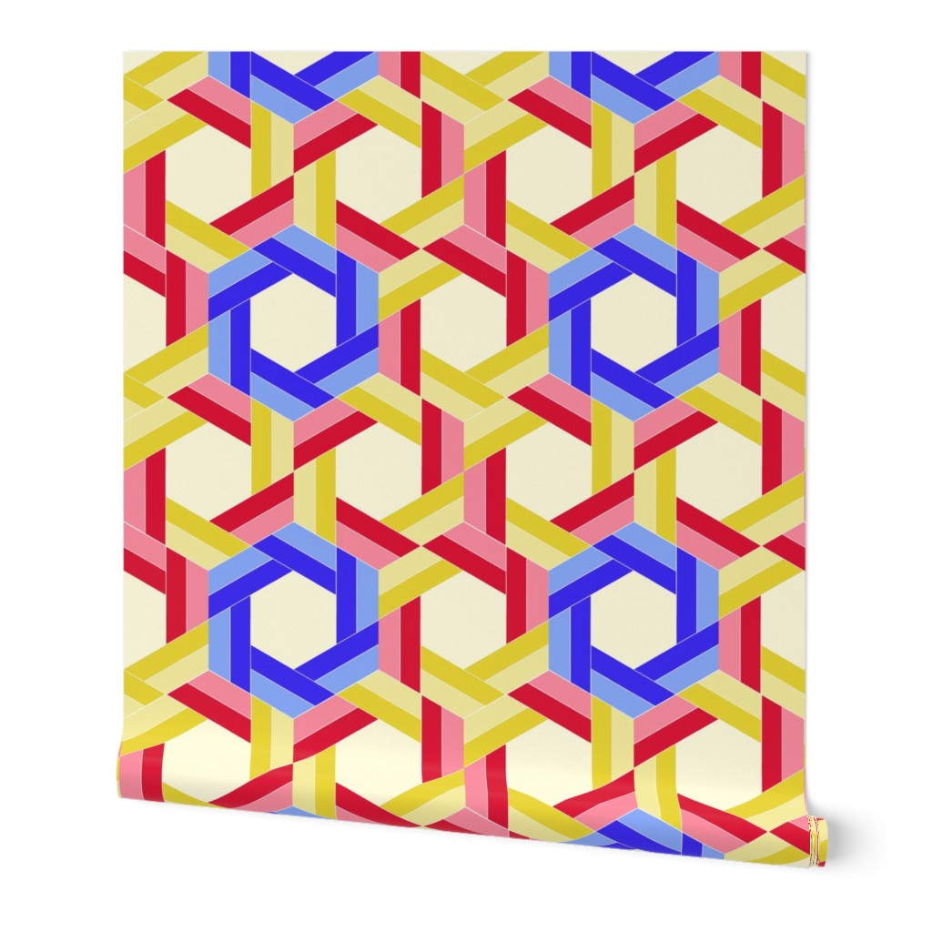 Primary Color Triangle Hexagons