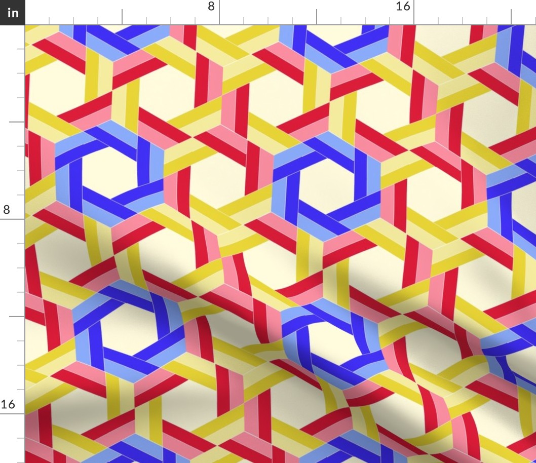 Primary Color Triangle Hexagons