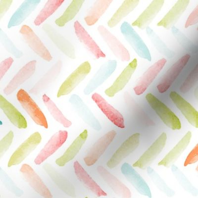 Candy Watercolor Herringbone