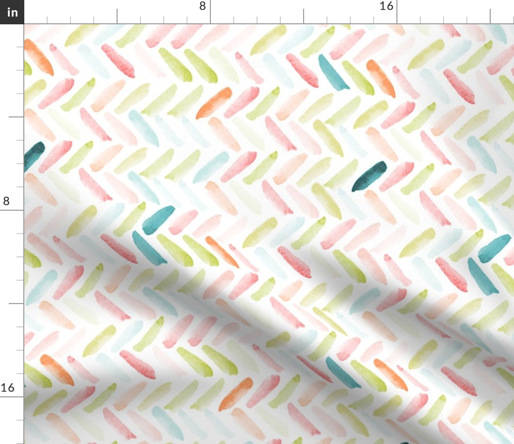 Candy Watercolor Herringbone