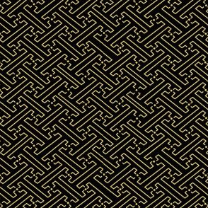 Japanese Pattern Hand Drawn Black Gold
