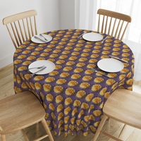 Yellow Rose Dots on  Bluish Lavender Swirls, large