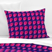 Pink Roses on Bluish Purple Swirls