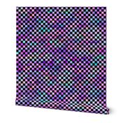 Tie dye checkerboard - black, 1/2" squares