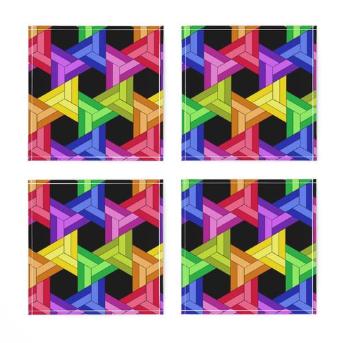 Braided Rainbow Triangle Hexagons