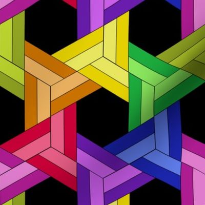 Braided Rainbow Triangle Hexagons