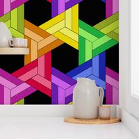 Braided Rainbow Triangle Hexagons