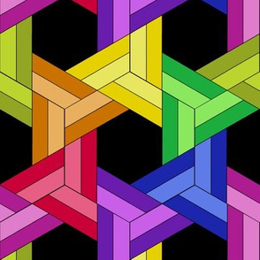 Braided Rainbow Triangle Hexagons