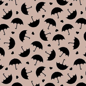 Umbrella love dancing in the rain scandinavian gender neutral beige black