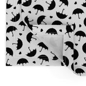 Umbrella love dancing in the rain scandinavian gender neutral black and white