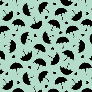 Umbrella love dancing in the rain scandinavian gender neutral mint black