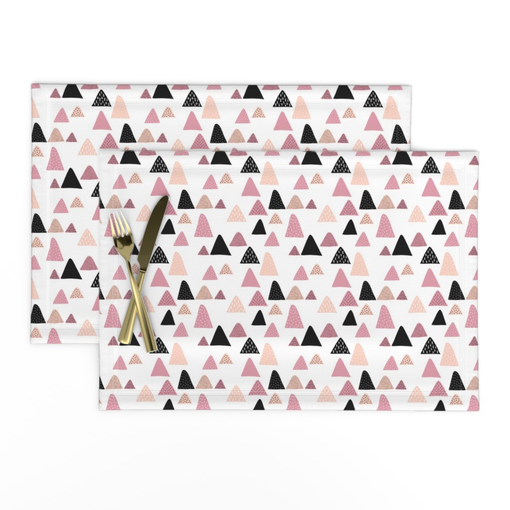 Abstract geometric triangle mountain peak winter Scandinavian style pink XS