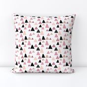 Abstract geometric triangle mountain peak winter Scandinavian style pink XS