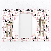 Abstract geometric triangle mountain peak winter Scandinavian style pink XS