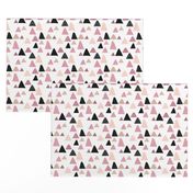Abstract geometric triangle mountain peak winter Scandinavian style pink XS