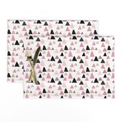 Abstract geometric triangle mountain peak winter Scandinavian style pink XS