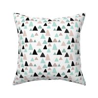 Abstract geometric triangle mountain peak winter Scandinavian style mint black and white XS