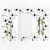 Abstract geometric triangle mountain peak winter Scandinavian style mint black and white XS