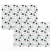 Abstract geometric triangle mountain peak winter Scandinavian style mint black and white XS