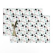 Abstract geometric triangle mountain peak winter Scandinavian style mint black and white XS