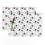 Abstract geometric triangle mountain peak winter Scandinavian style coral blue