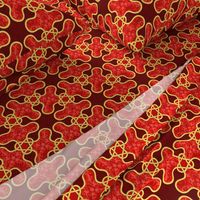 red textured arabesque