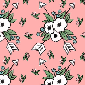 Floral Arrows on Pink