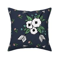 Floral Arrows on Navy