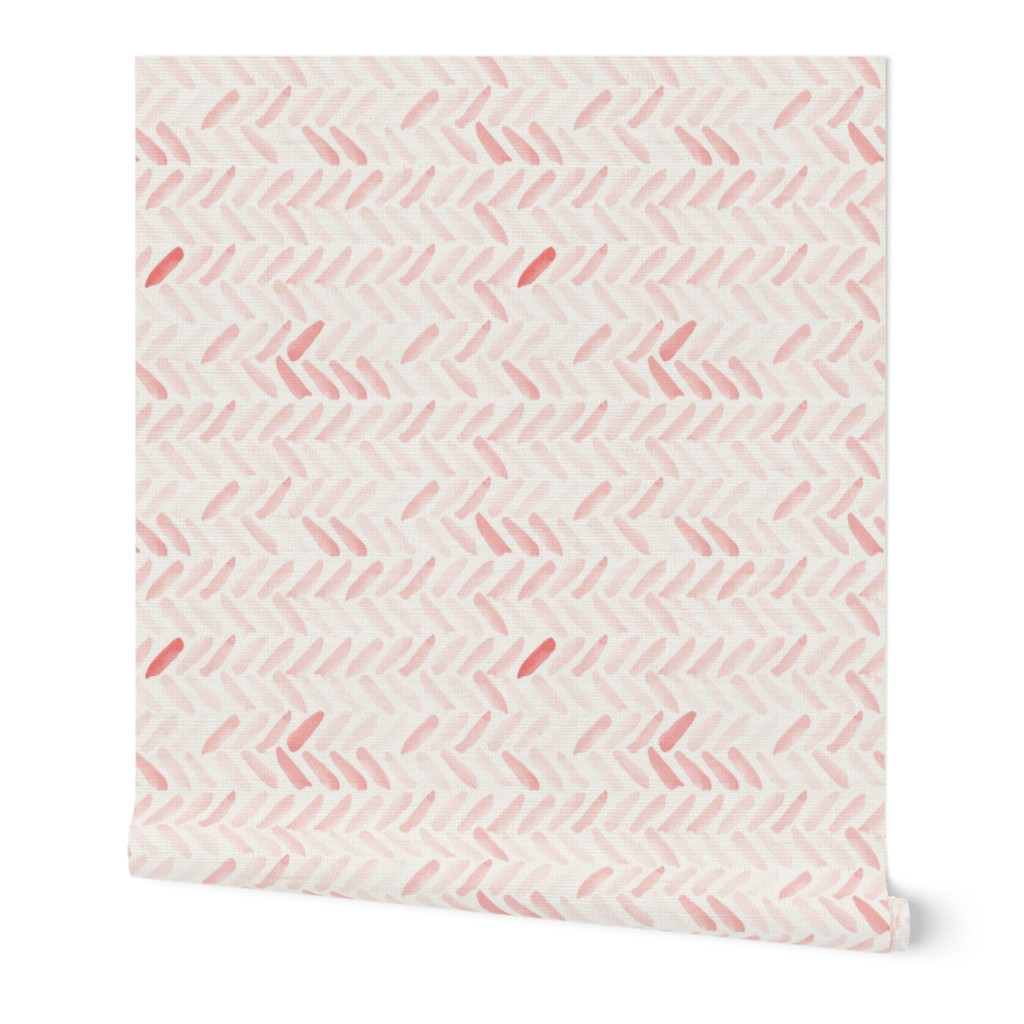 Pink Watercolor Herringbone