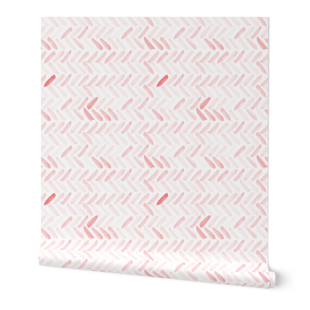 Pink Watercolor Herringbone