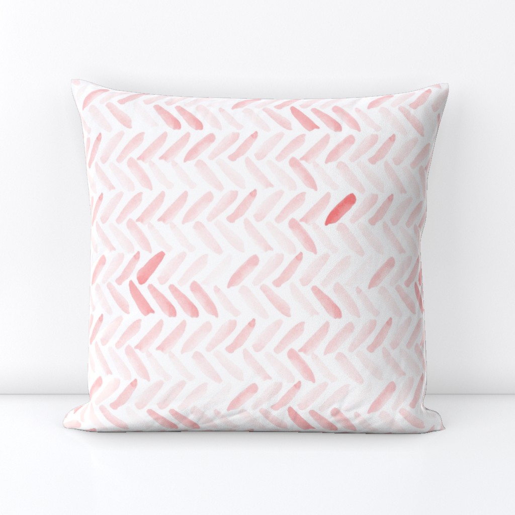 Pink Watercolor Herringbone