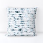 Navy Blue Watercolor Herringbone