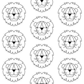 white geometric lions