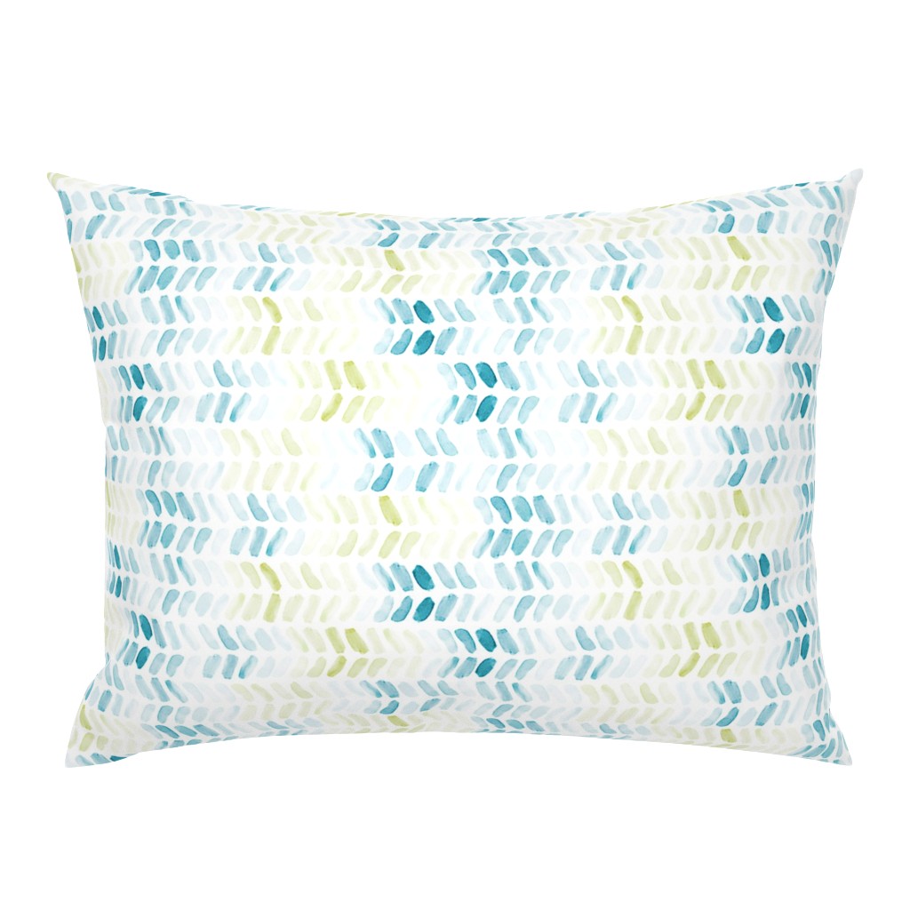 Bluegreen Watercolor Herringbone