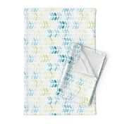 Bluegreen Watercolor Herringbone