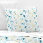 Bluegreen Watercolor Herringbone