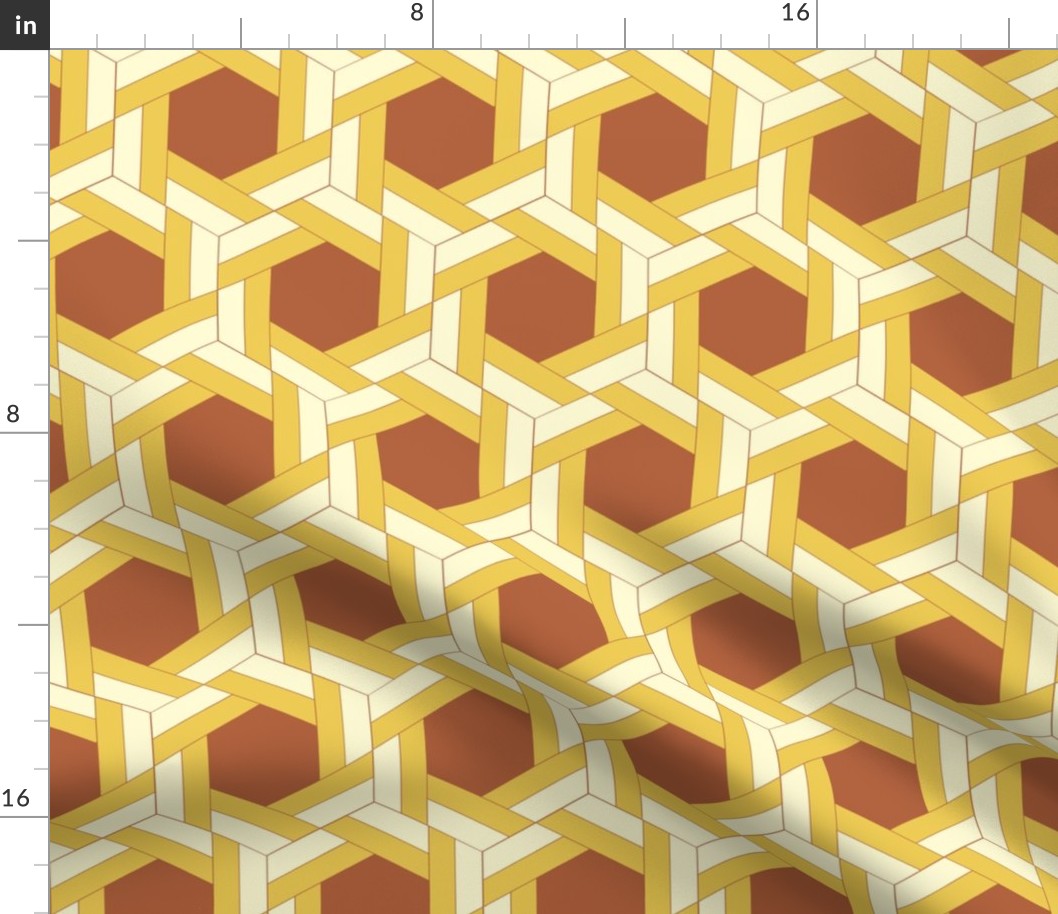 Yellow Bayeux Braided Hexagons