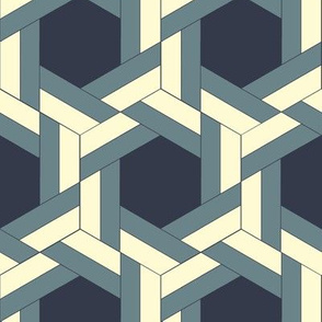 Blue Bayeux Braided Hexagons