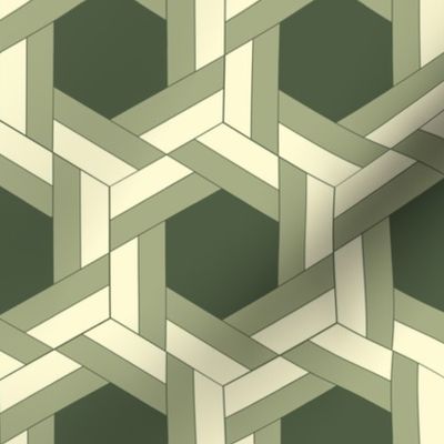 Green Bayeux Braided Hexagons