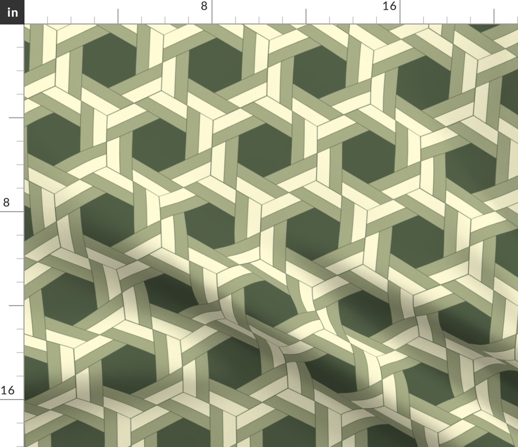 Green Bayeux Braided Hexagons
