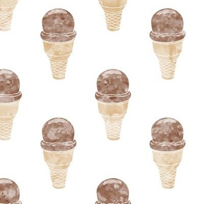 watercolor ice-cream cone - chocolate
