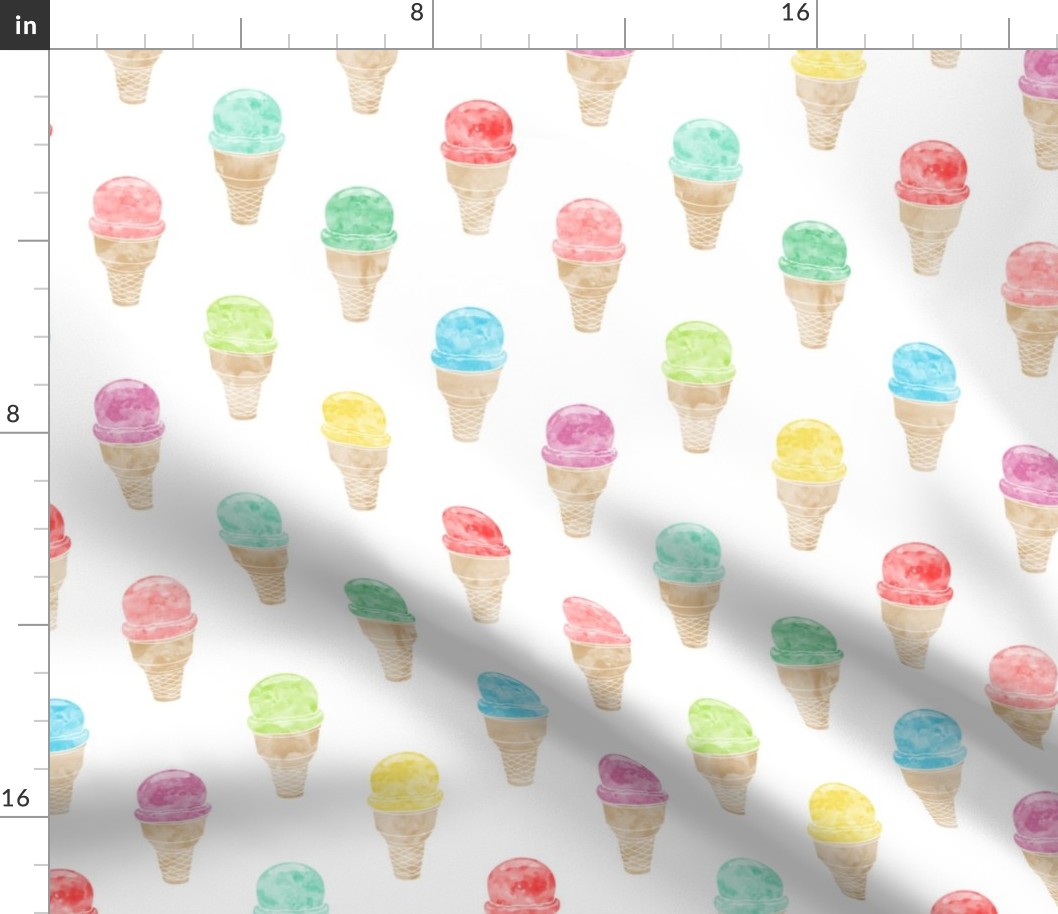 watercolor single scoop icecream -  multi