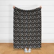 Trotting Rat terriers and paw prints B - black