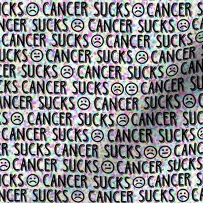 cancer sucks :( black text on confetti